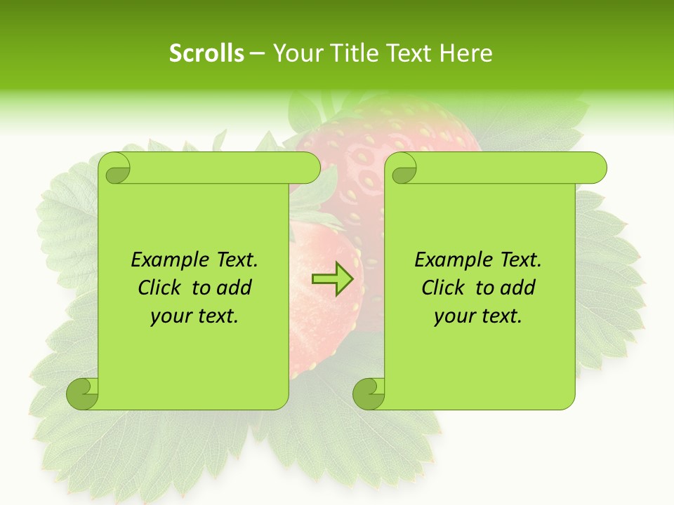 Strawberries With Leaves PowerPoint Template