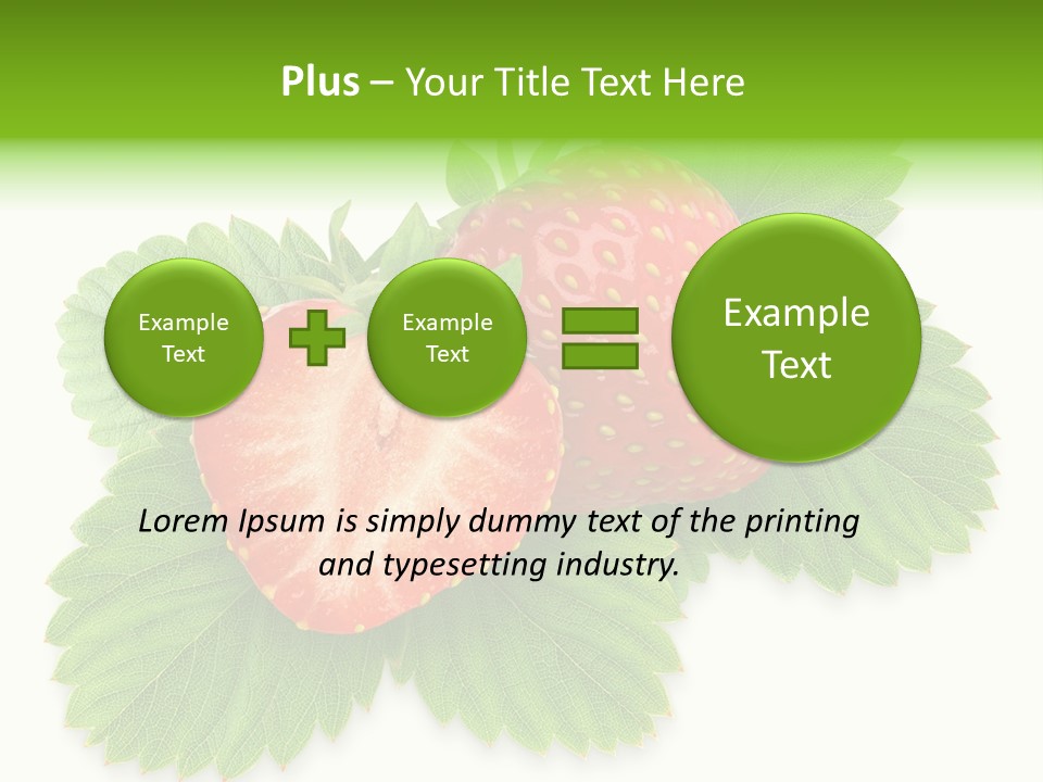 Strawberries With Leaves PowerPoint Template