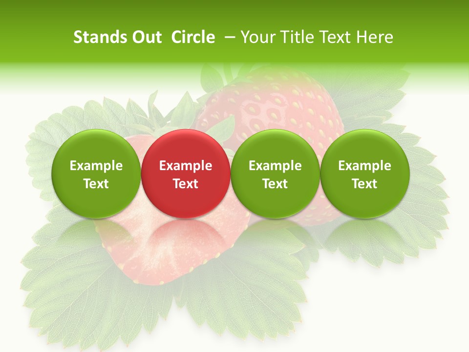Strawberries With Leaves PowerPoint Template
