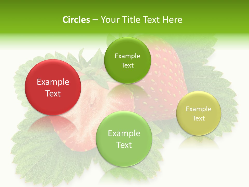 Strawberries With Leaves PowerPoint Template
