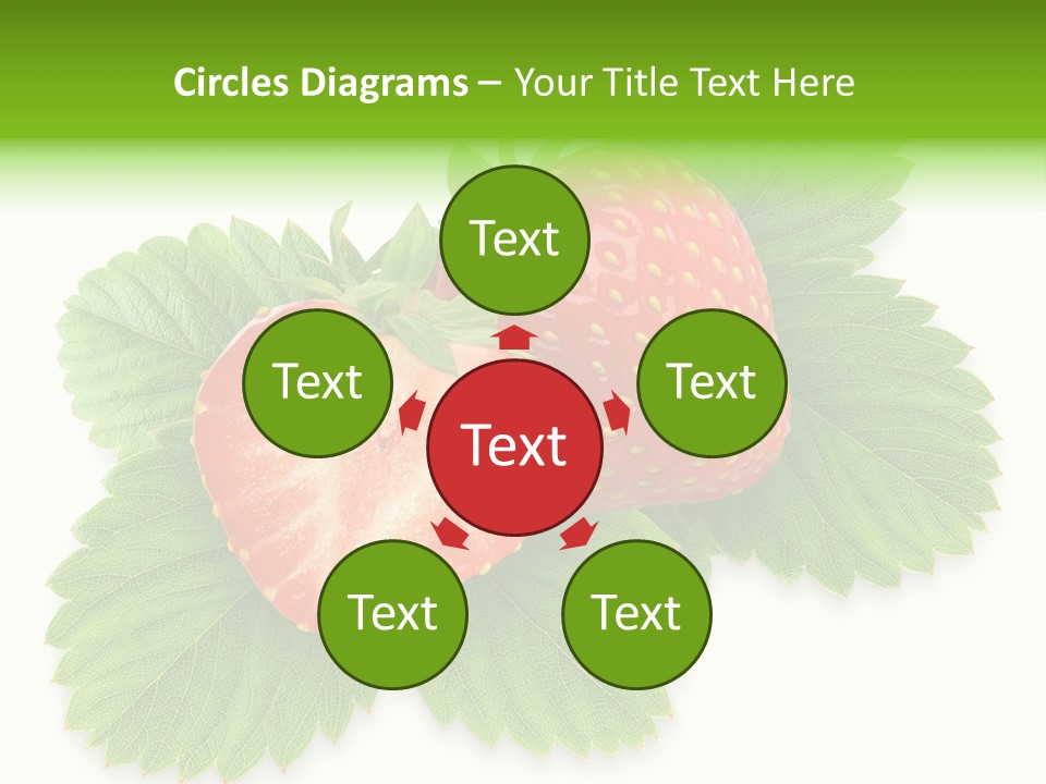 Strawberries With Leaves PowerPoint Template