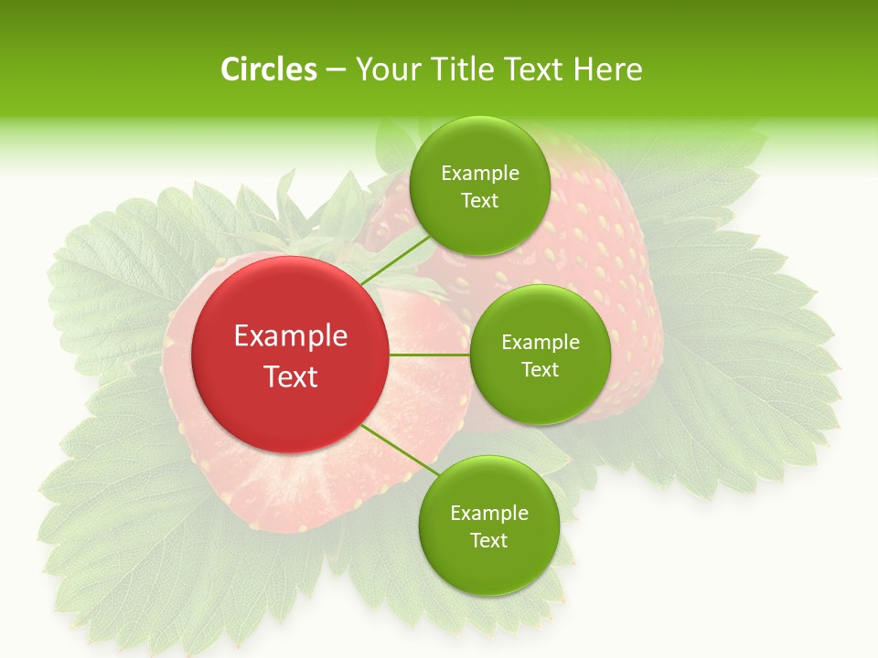 Strawberries With Leaves PowerPoint Template