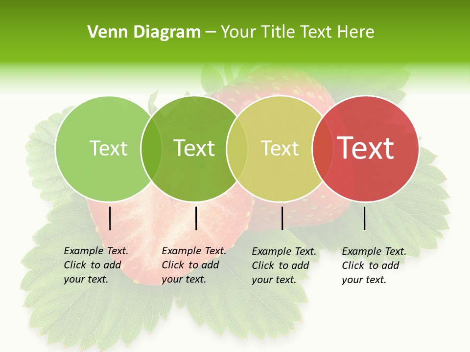Strawberries With Leaves PowerPoint Template