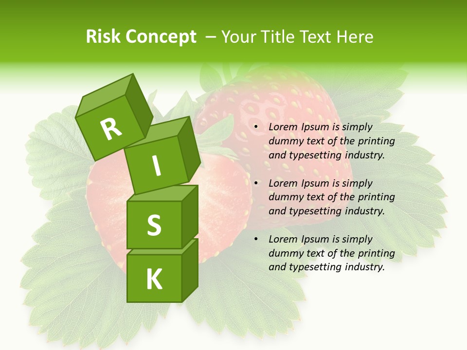 Strawberries With Leaves PowerPoint Template