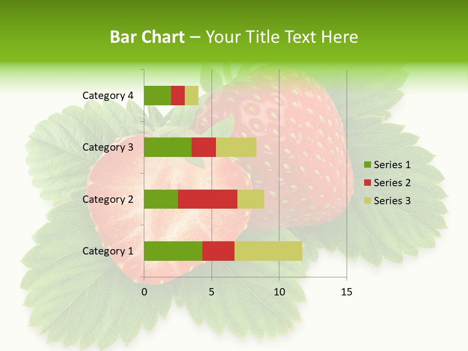 Strawberries With Leaves PowerPoint Template