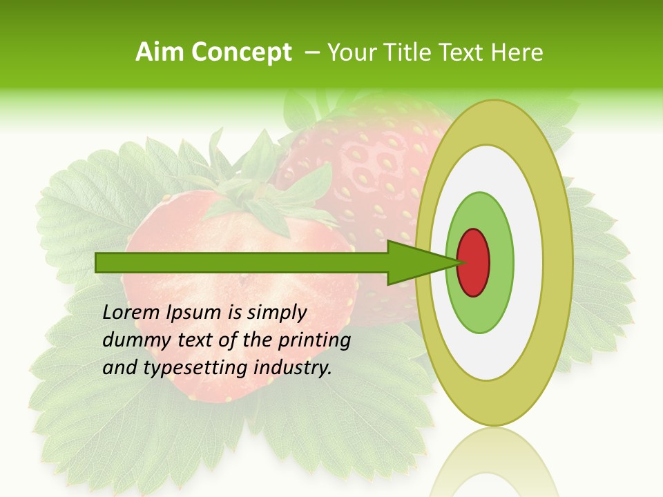 Strawberries With Leaves PowerPoint Template