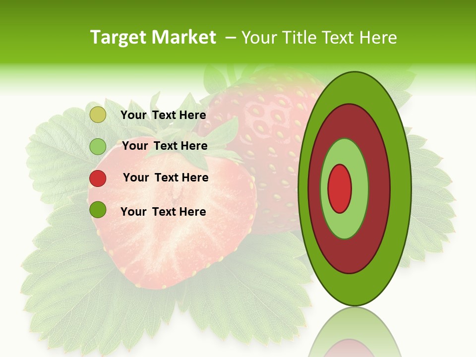 Strawberries With Leaves PowerPoint Template