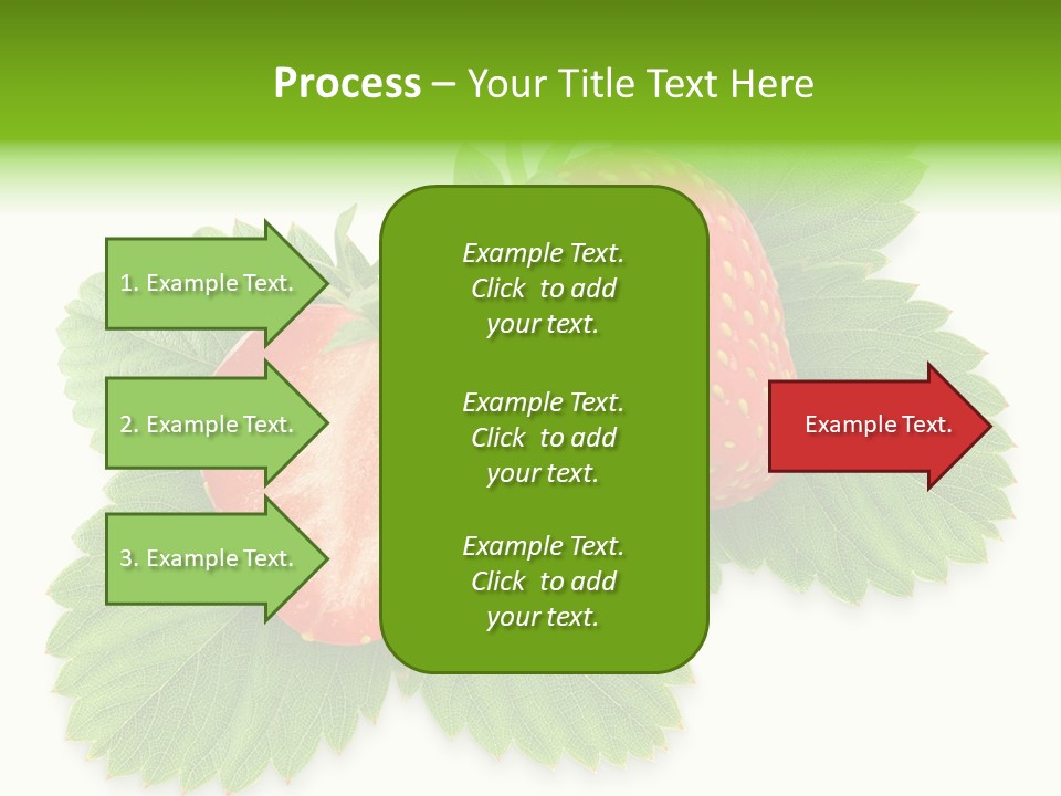 Strawberries With Leaves PowerPoint Template