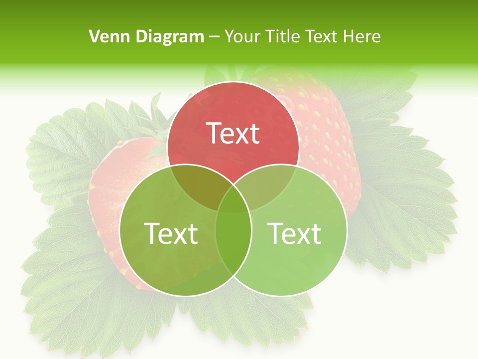 Strawberries With Leaves PowerPoint Template