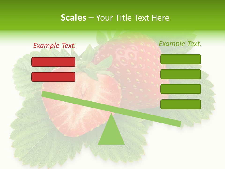 Strawberries With Leaves PowerPoint Template