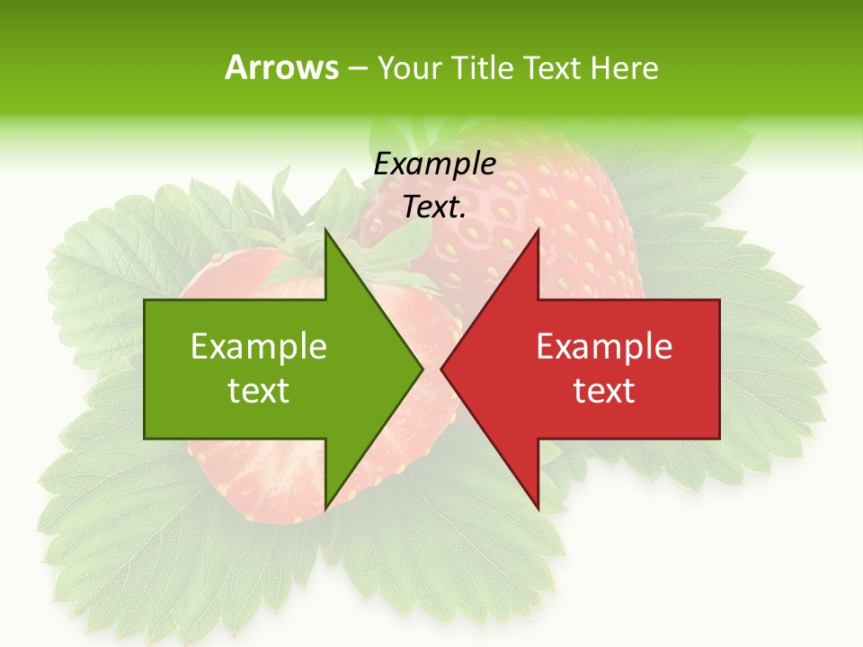 Strawberries With Leaves PowerPoint Template