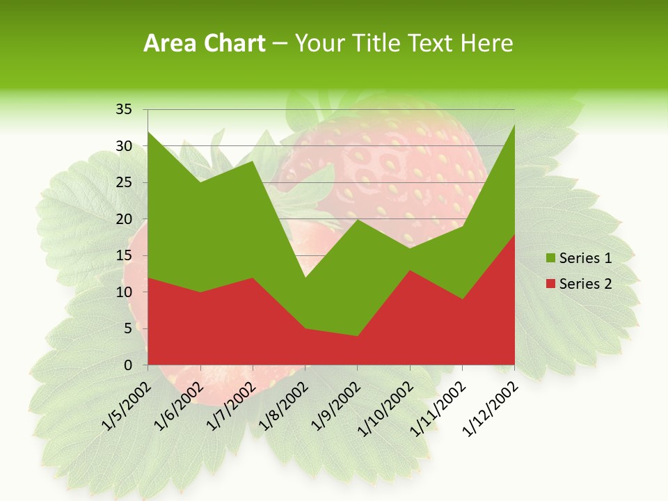 Strawberries With Leaves PowerPoint Template