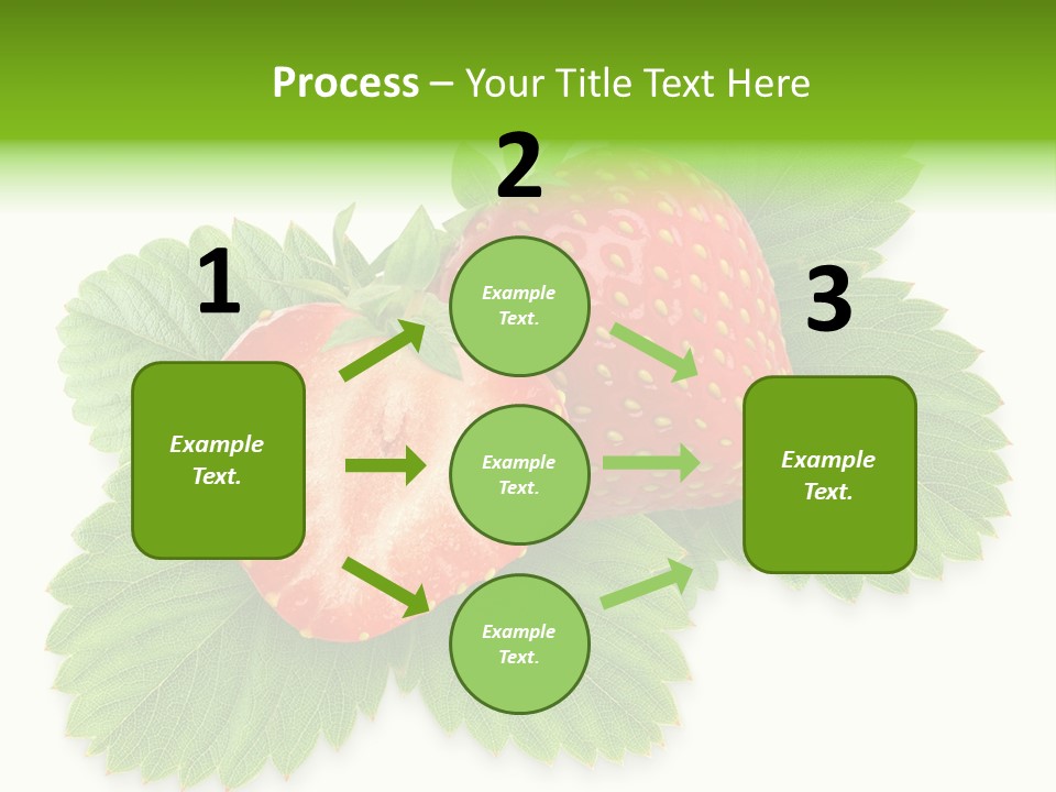 Strawberries With Leaves PowerPoint Template