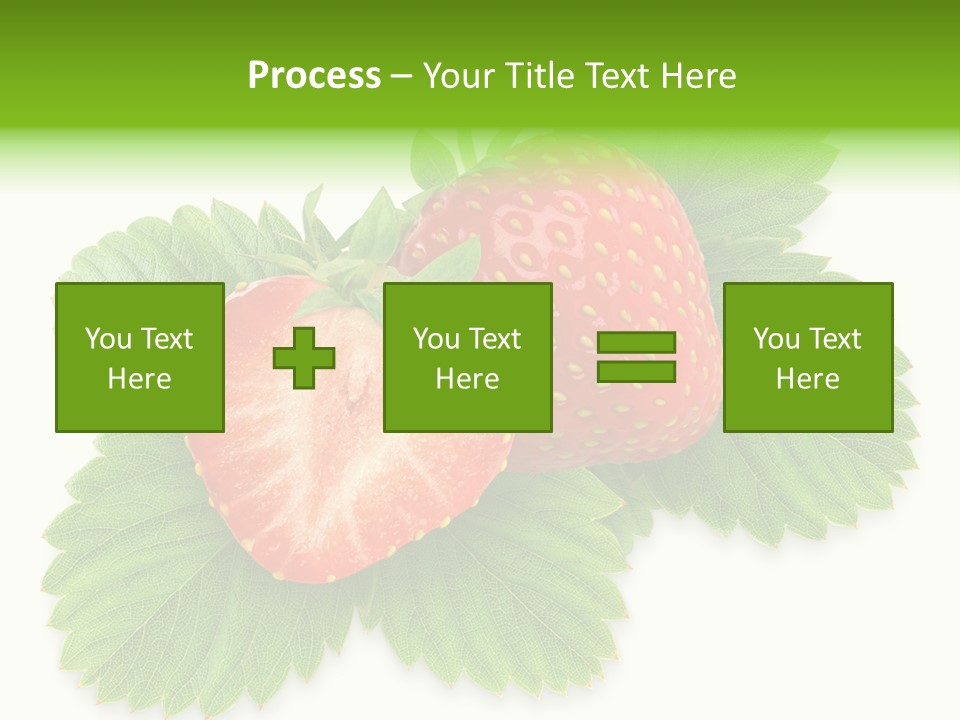 Strawberries With Leaves PowerPoint Template
