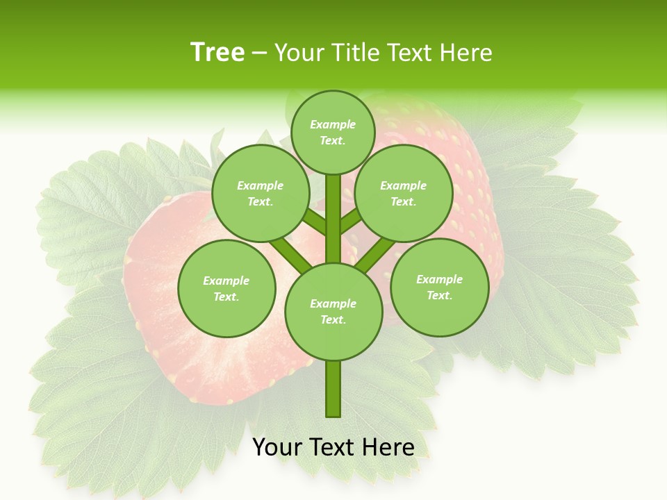 Strawberries With Leaves PowerPoint Template
