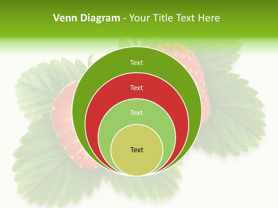 Strawberries With Leaves PowerPoint Template
