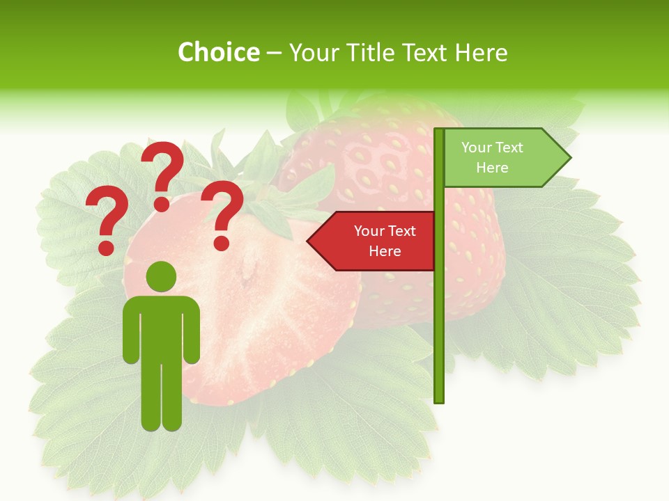 Strawberries With Leaves PowerPoint Template