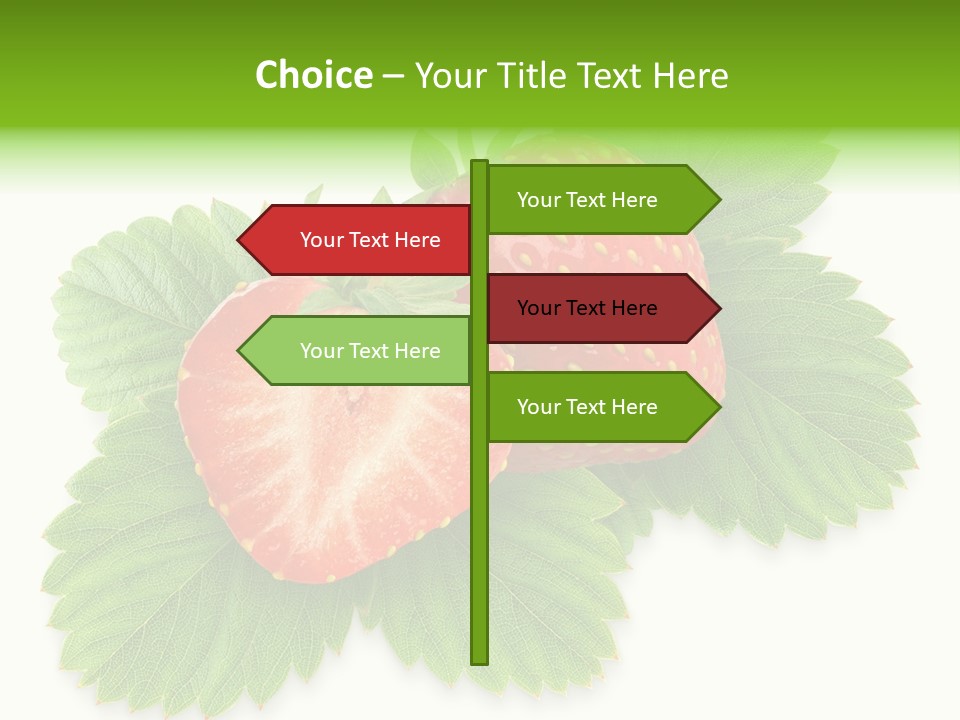 Strawberries With Leaves PowerPoint Template