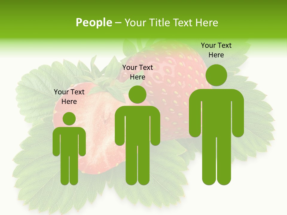 Strawberries With Leaves PowerPoint Template