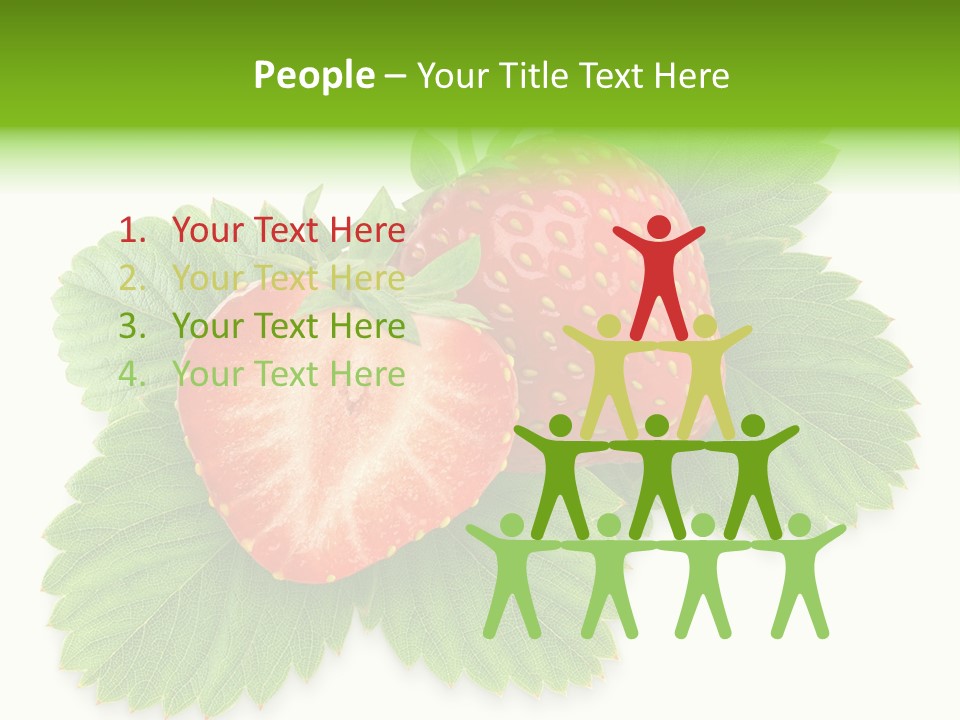 Strawberries With Leaves PowerPoint Template