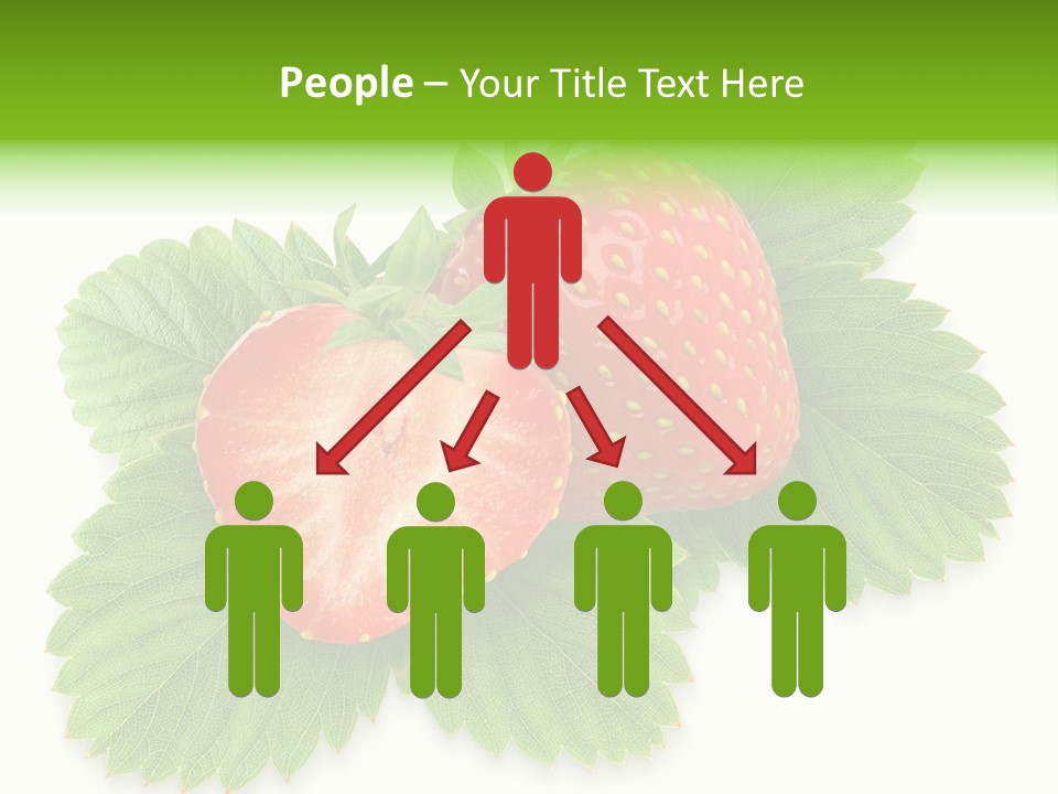 Strawberries With Leaves PowerPoint Template
