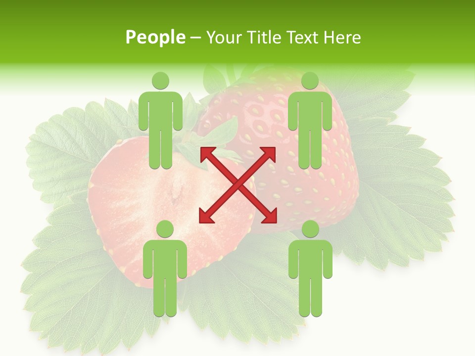 Strawberries With Leaves PowerPoint Template