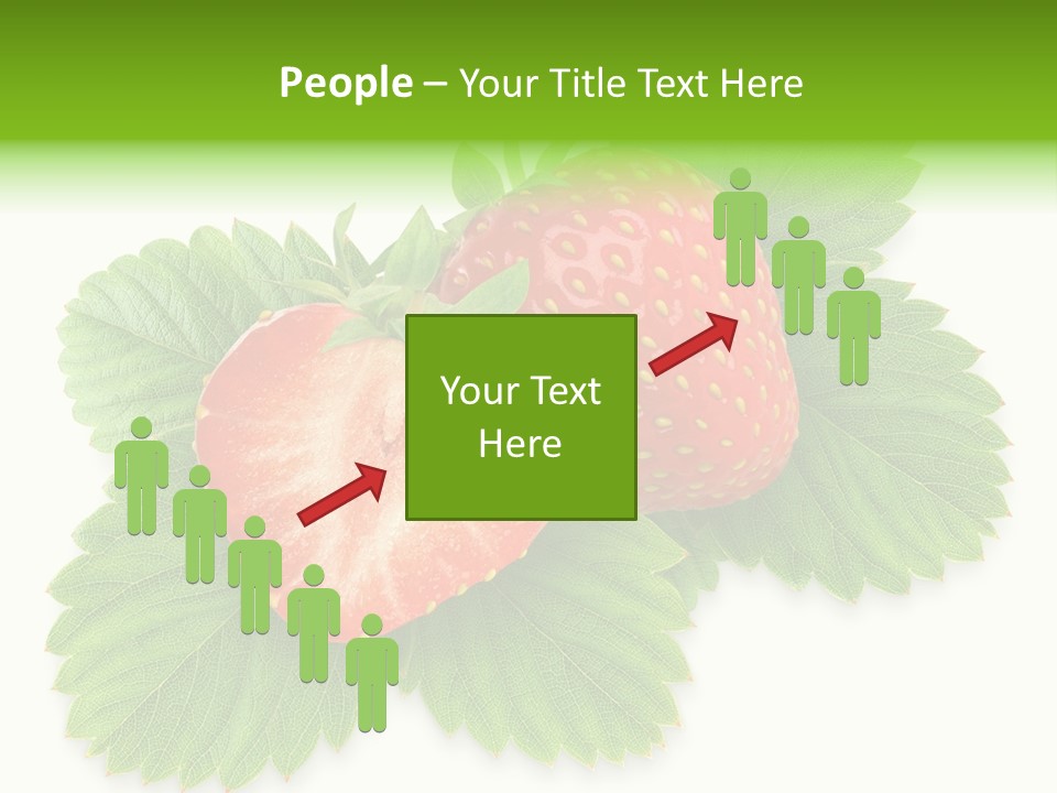 Strawberries With Leaves PowerPoint Template