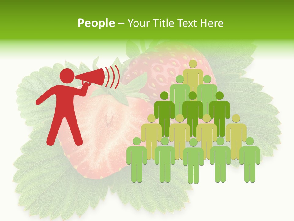 Strawberries With Leaves PowerPoint Template