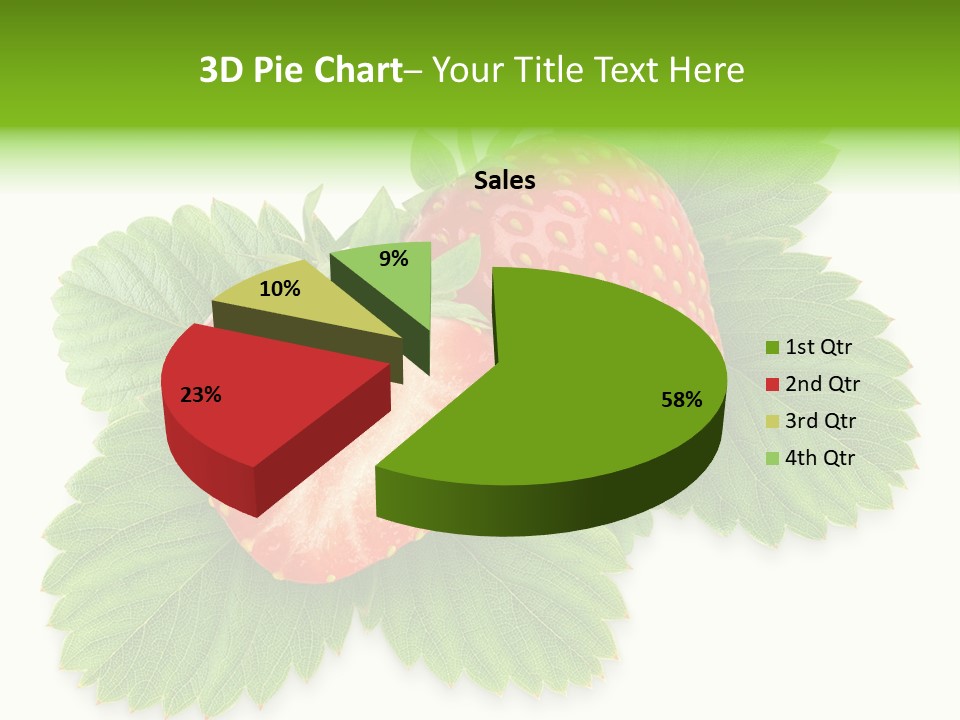 Strawberries With Leaves PowerPoint Template