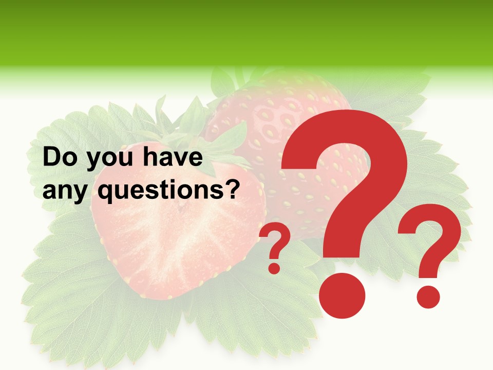 Strawberries With Leaves PowerPoint Template
