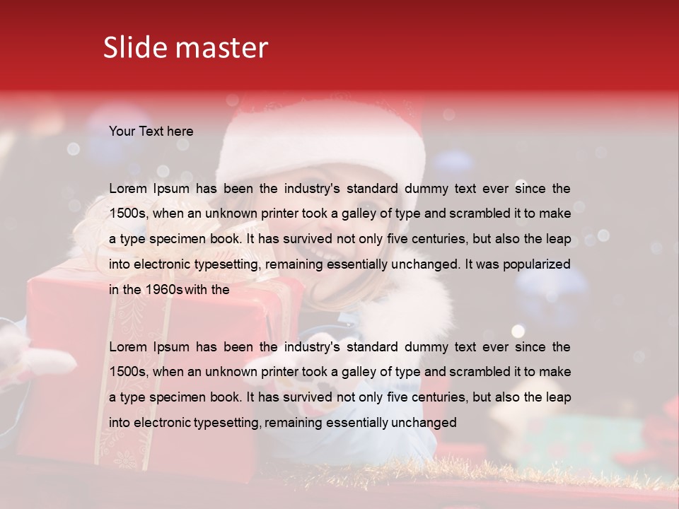 Girl Christmas Present PowerPoint Template