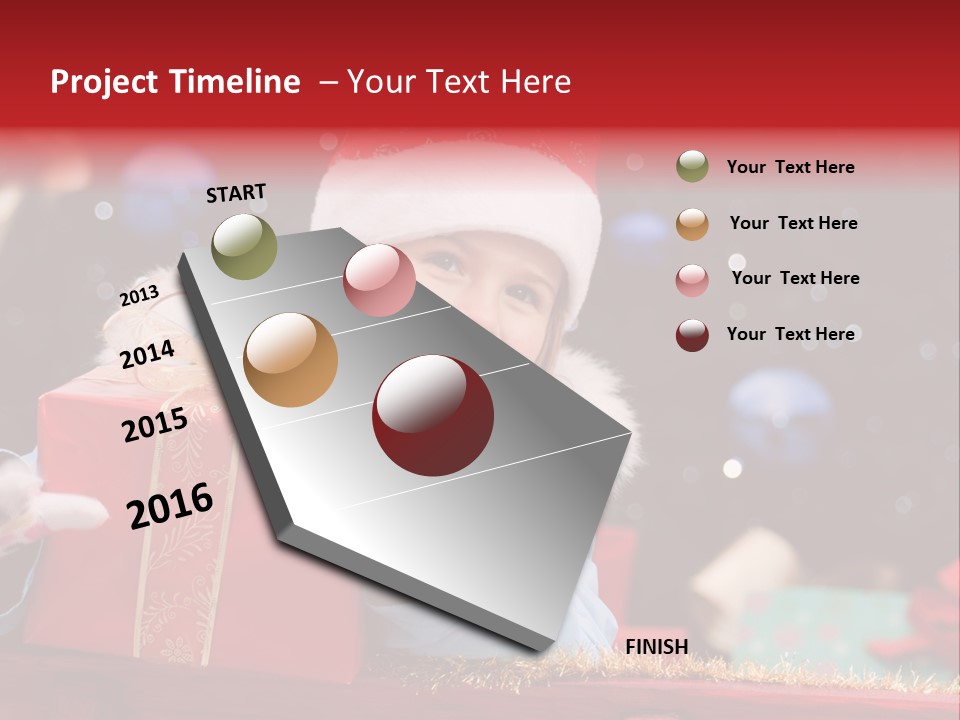 Girl Christmas Present PowerPoint Template