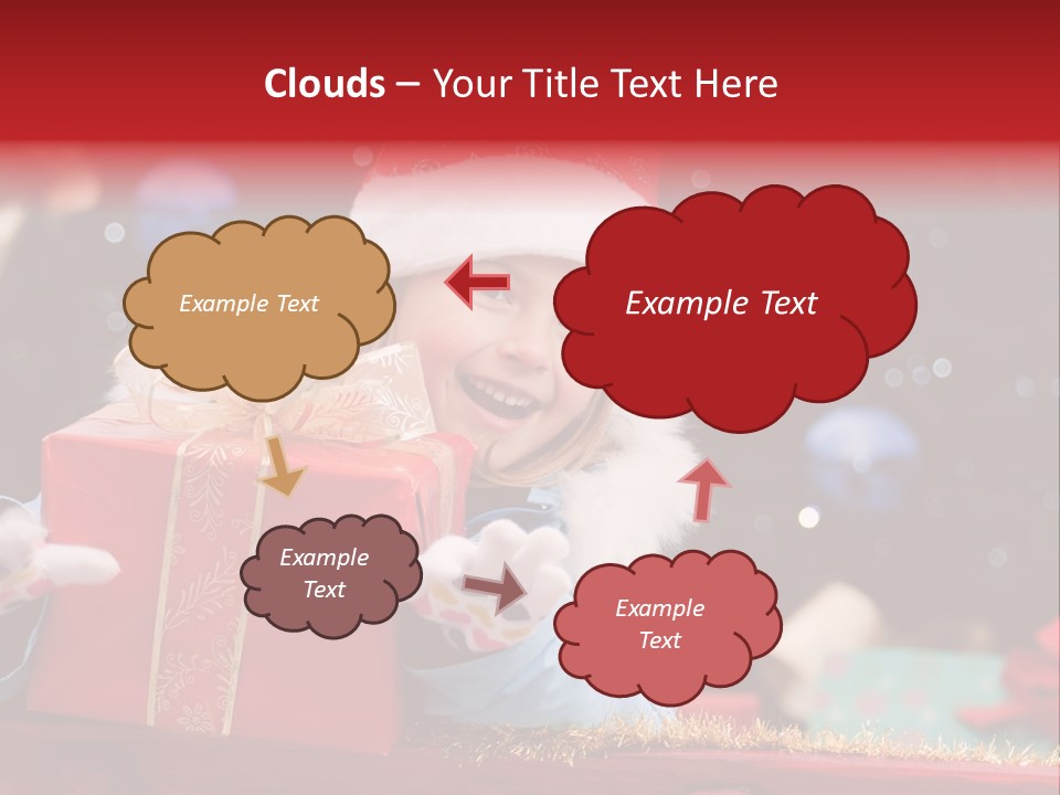 Girl Christmas Present PowerPoint Template