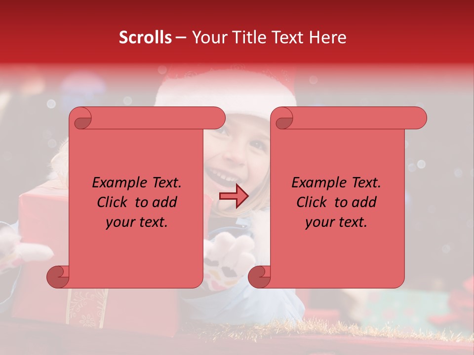Girl Christmas Present PowerPoint Template