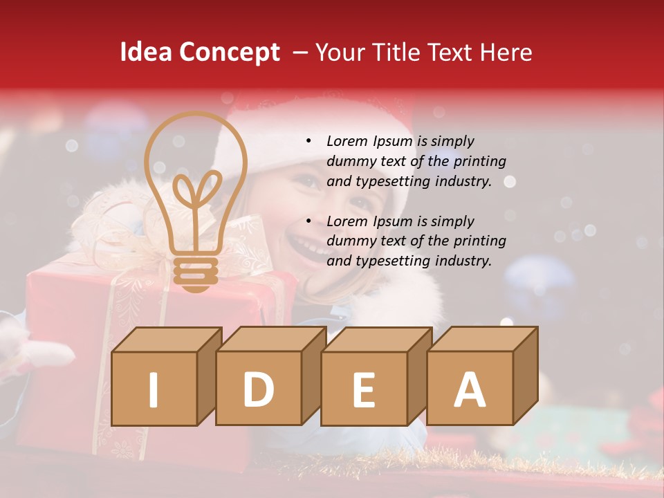 Girl Christmas Present PowerPoint Template