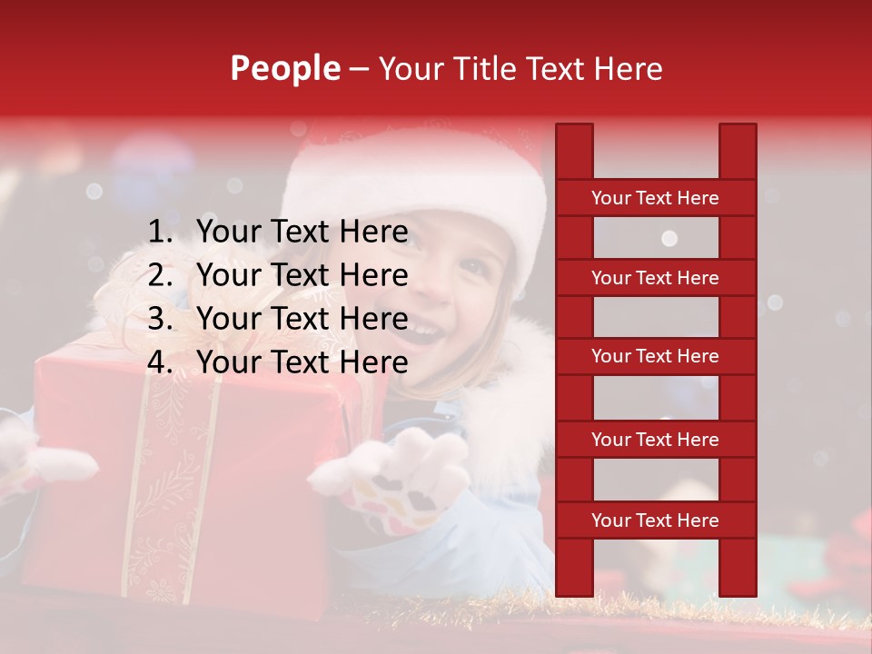 Girl Christmas Present PowerPoint Template
