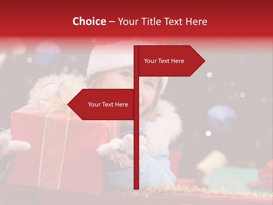 Girl Christmas Present PowerPoint Template