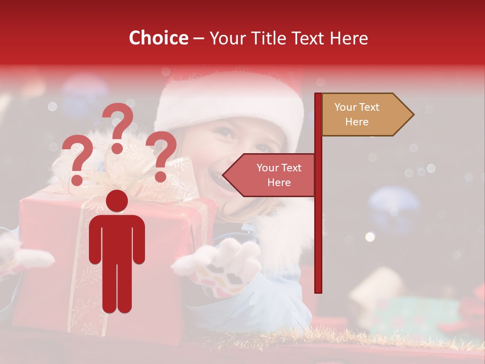 Girl Christmas Present PowerPoint Template