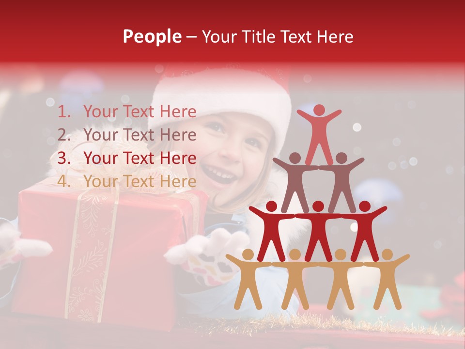 Girl Christmas Present PowerPoint Template