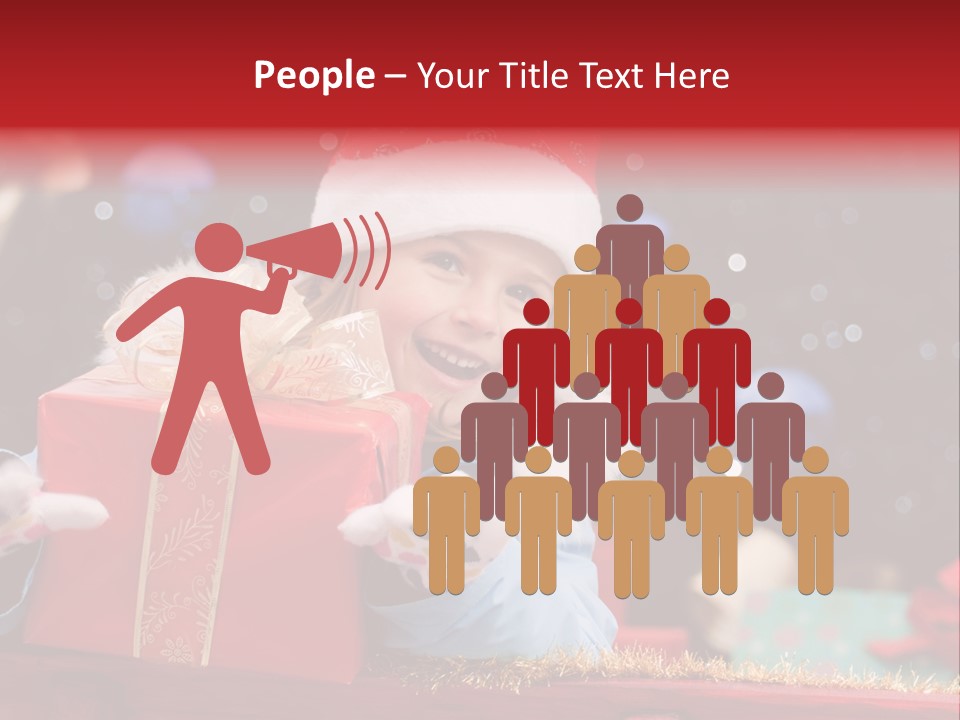 Girl Christmas Present PowerPoint Template