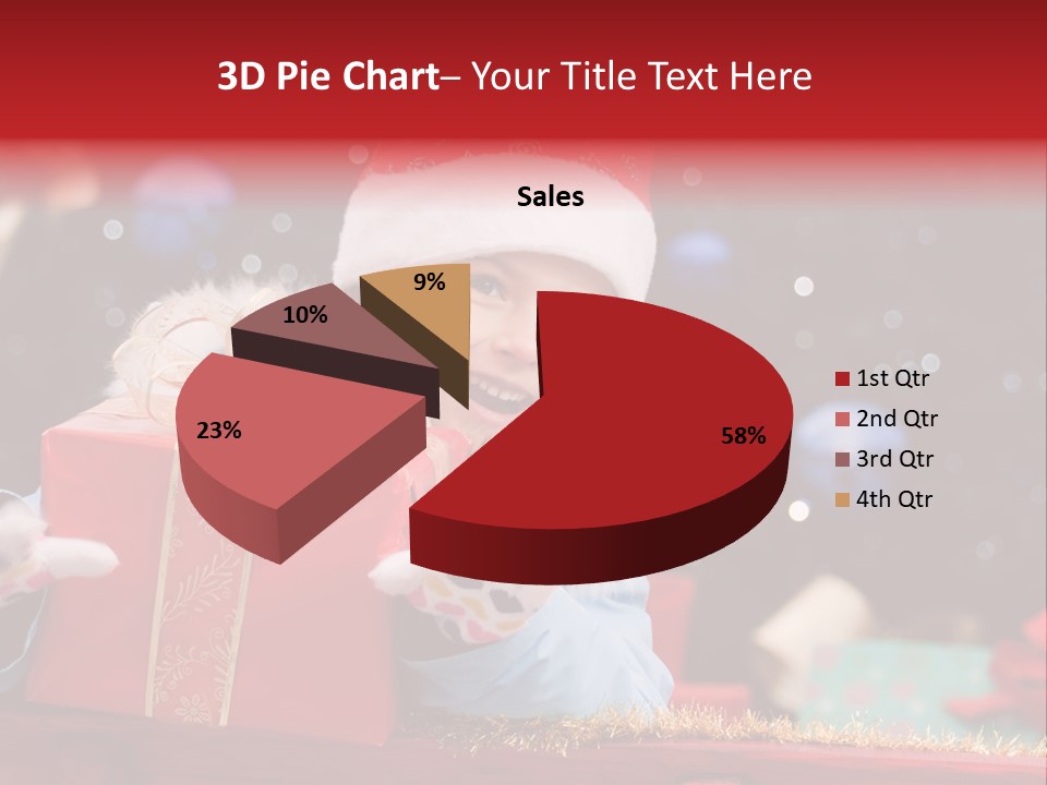 Girl Christmas Present PowerPoint Template