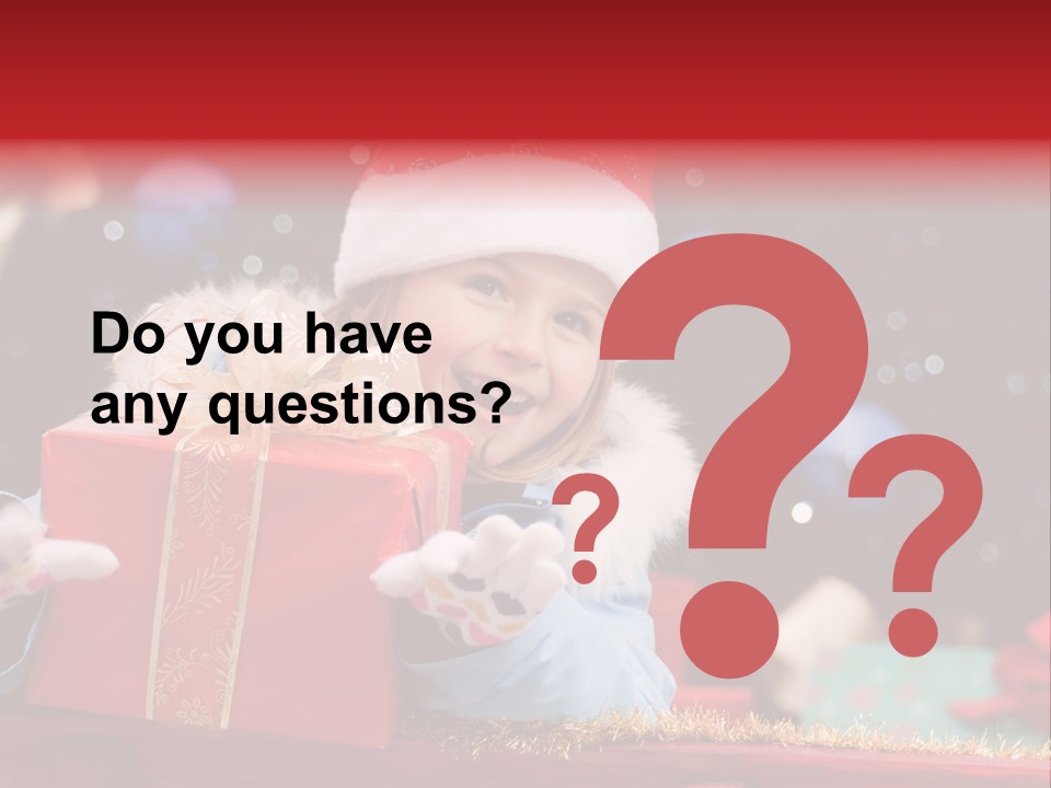 Girl Christmas Present PowerPoint Template