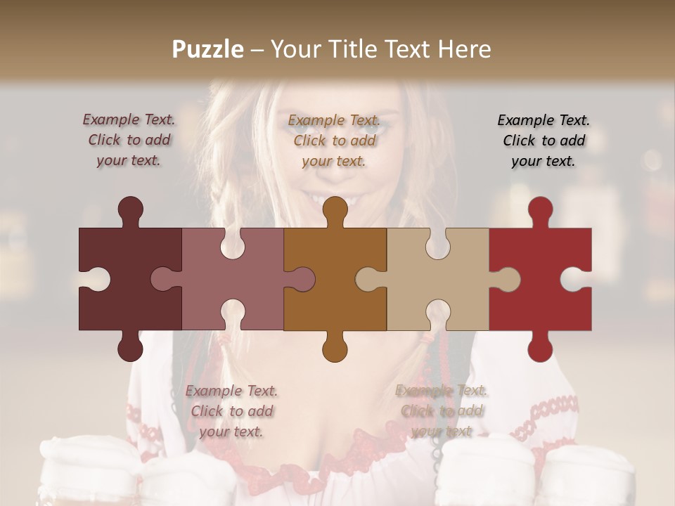 Oktoberfest Girl Beer PowerPoint Template