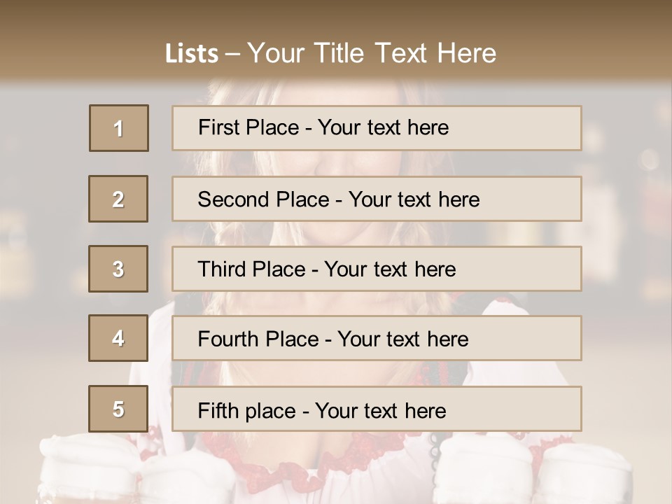 Oktoberfest Girl Beer PowerPoint Template