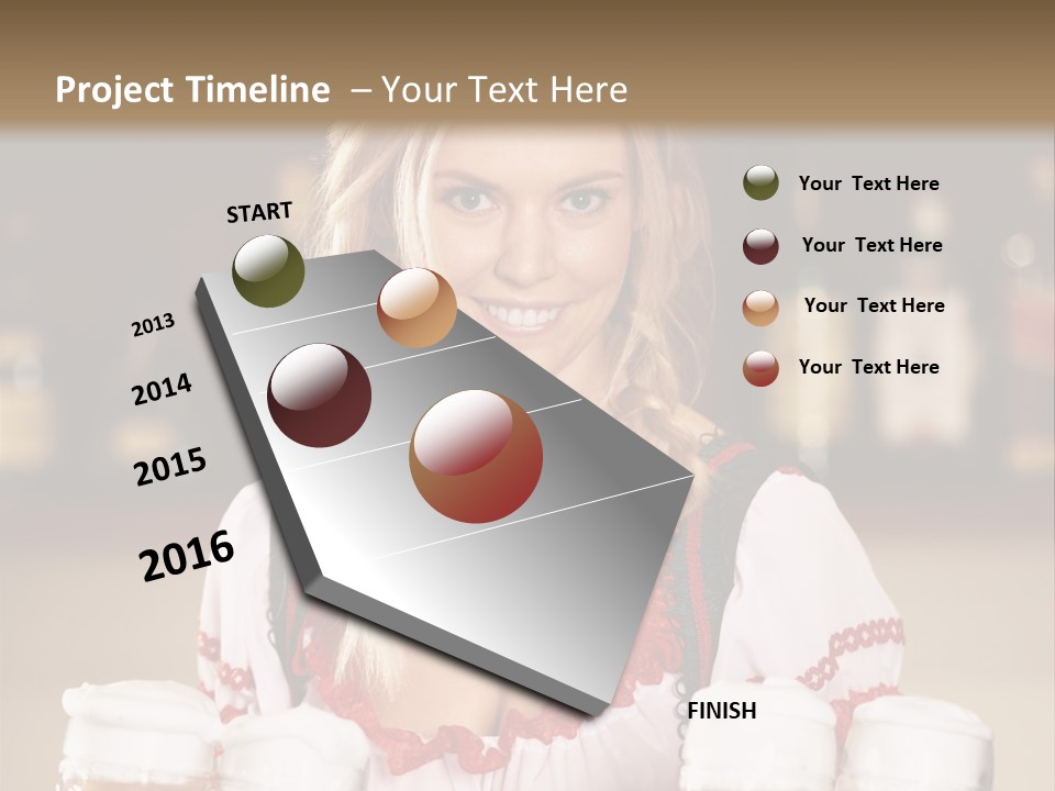 Oktoberfest Girl Beer PowerPoint Template