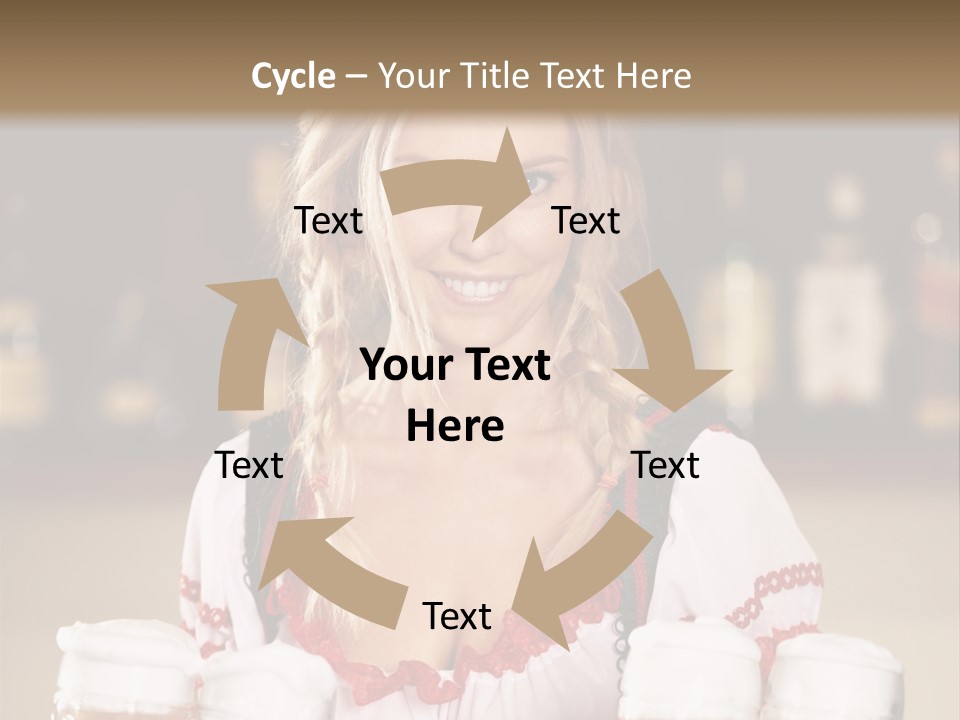 Oktoberfest Girl Beer PowerPoint Template