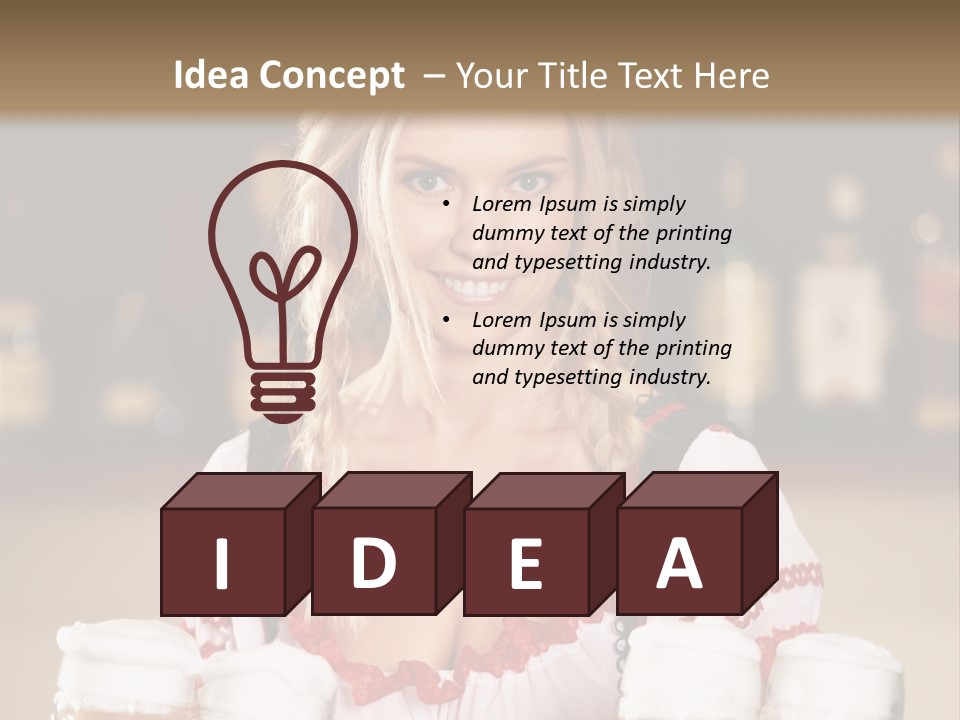 Oktoberfest Girl Beer PowerPoint Template