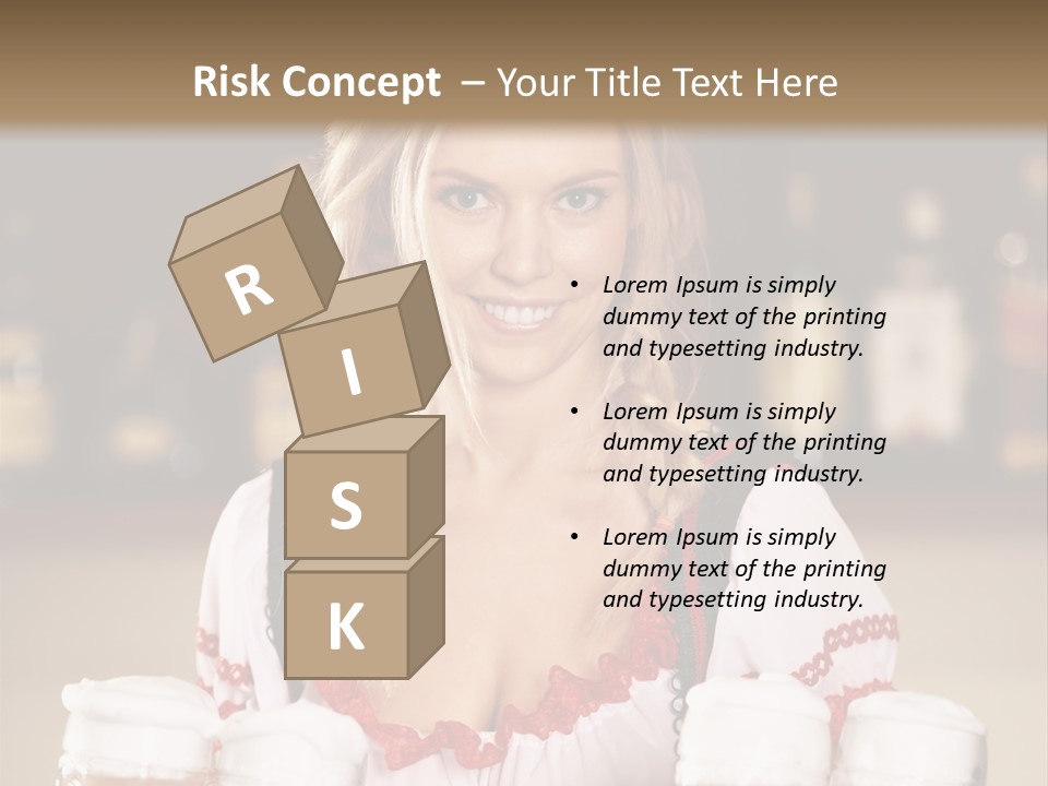 Oktoberfest Girl Beer PowerPoint Template
