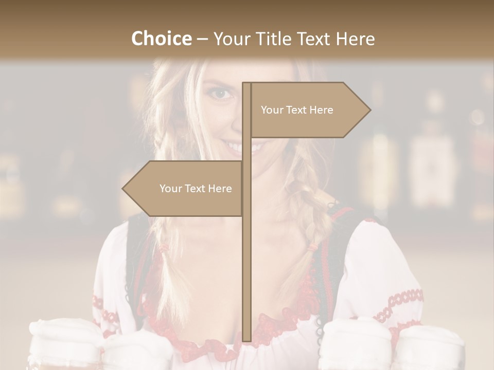 Oktoberfest Girl Beer PowerPoint Template
