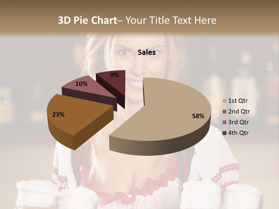 Oktoberfest Girl Beer PowerPoint Template
